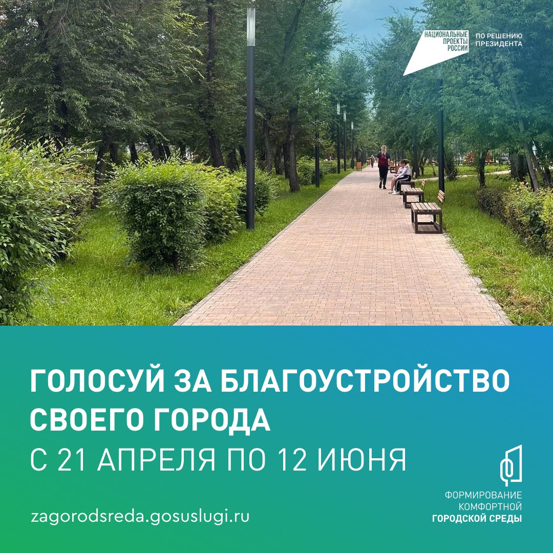 Жители Сосновоборска уже могут проголосовать за объекты, которые будут благоустроены в 2026 году.